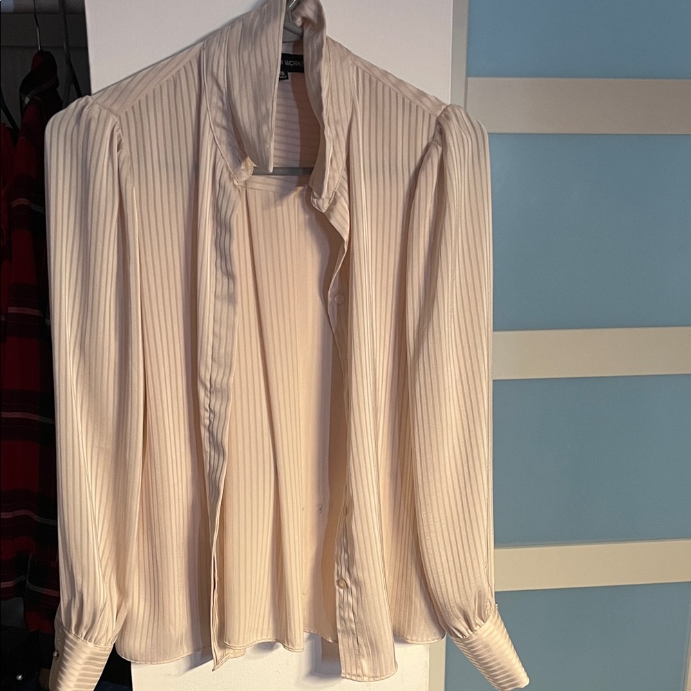 Chic Cream Striped Blouse